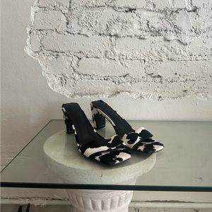 Super cute square toe cow print heels!